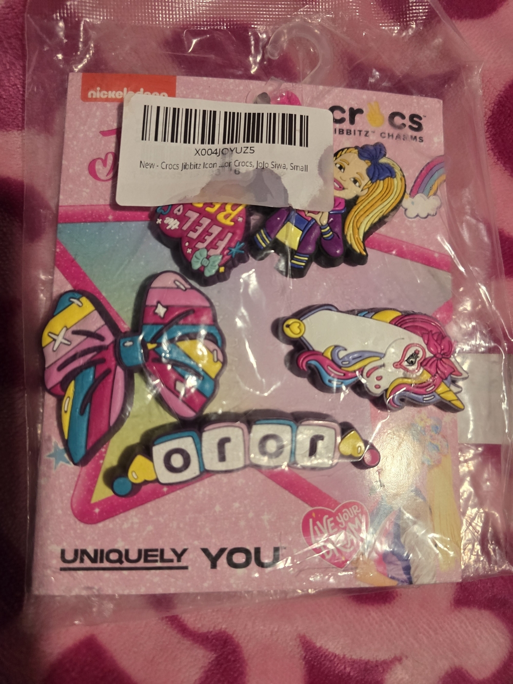 CROCS Jibbitz Icon JoJo Silva Multicolor Unicorn, Bow & Name Block Charms